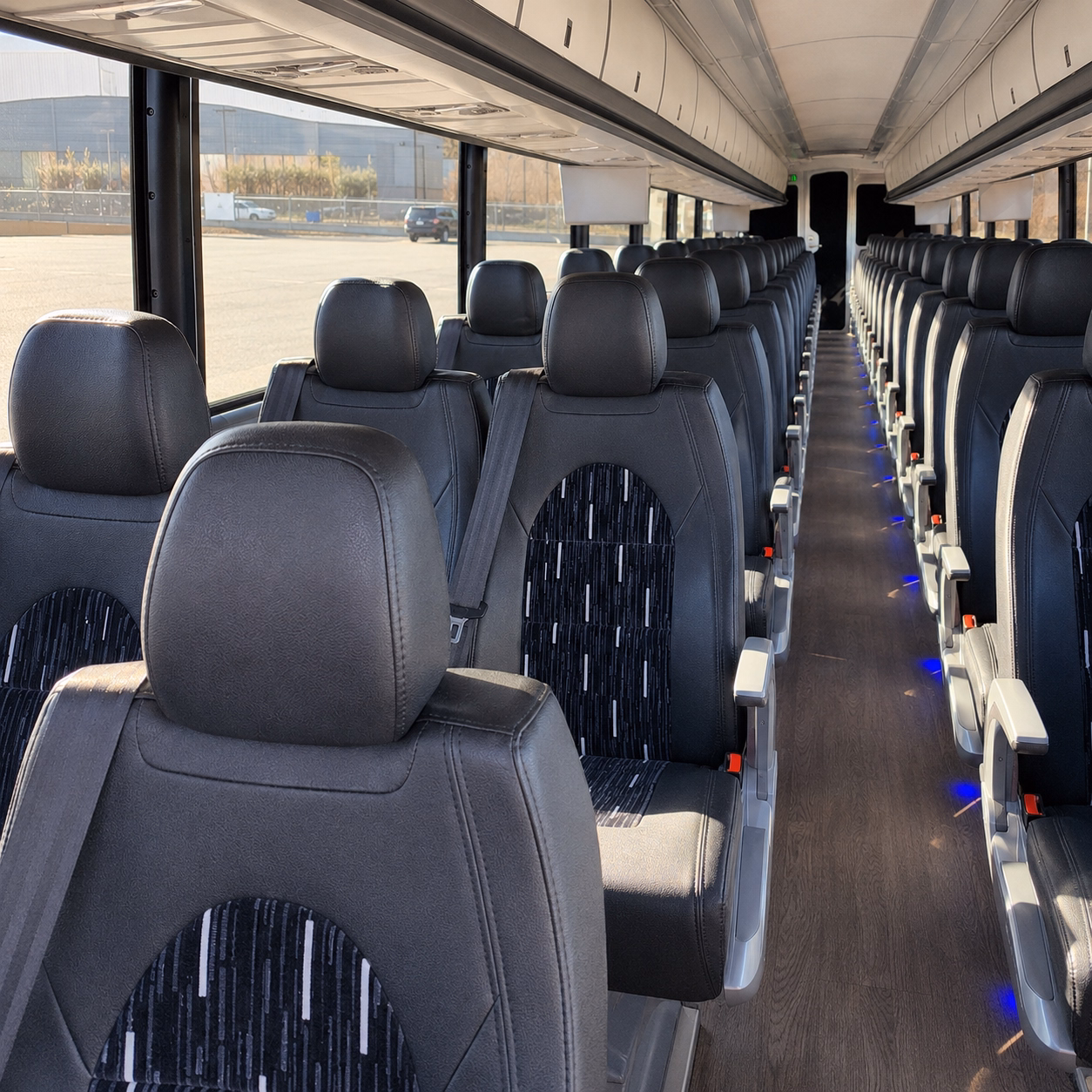 cupertino charter bus rental interior