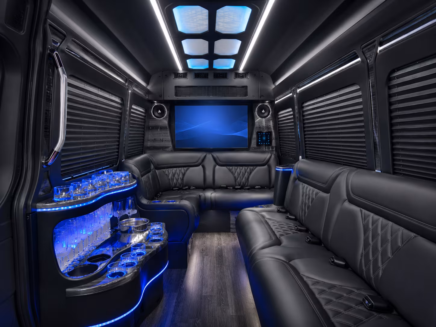 santa clara 40 passenger party bus interior