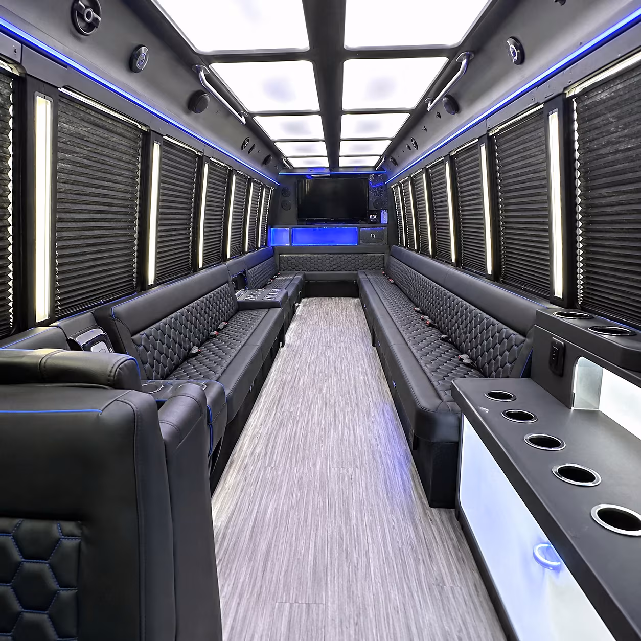 santa clara party bus rental interior