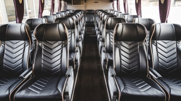 50 passenger charter bus inside campbell