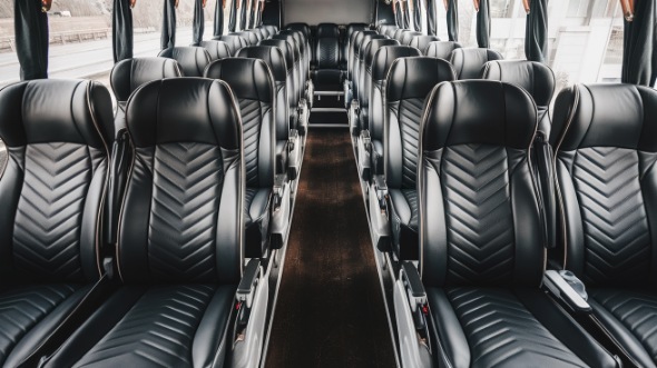 55 passenger charter bus inside campbell
