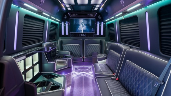 party bus rental interior campbell